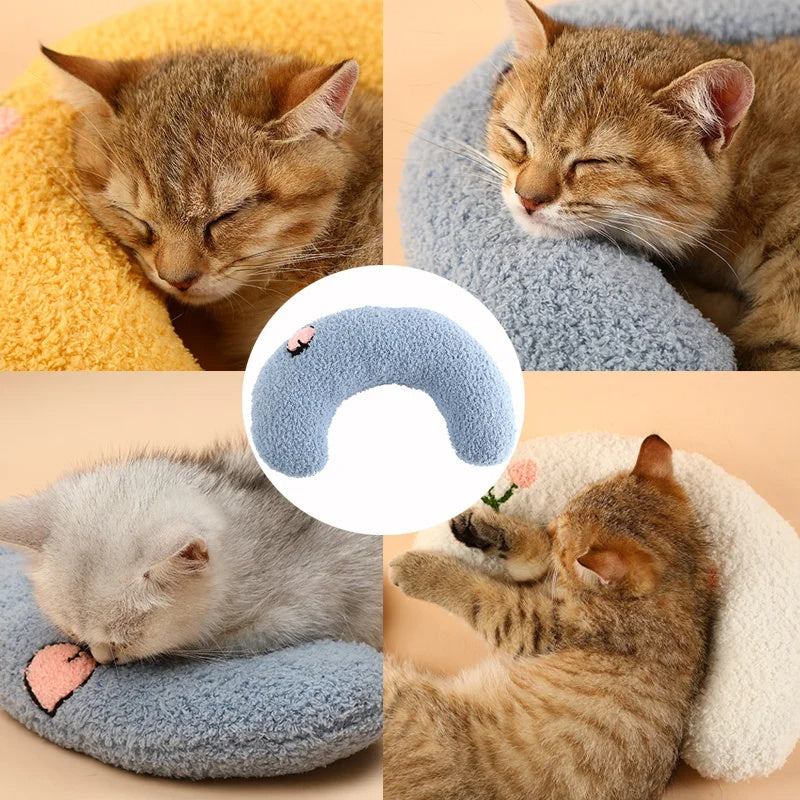 U-Shaped Pet Pillow for Cats & Dogs - Cozy Neck Support & Deep Sleep